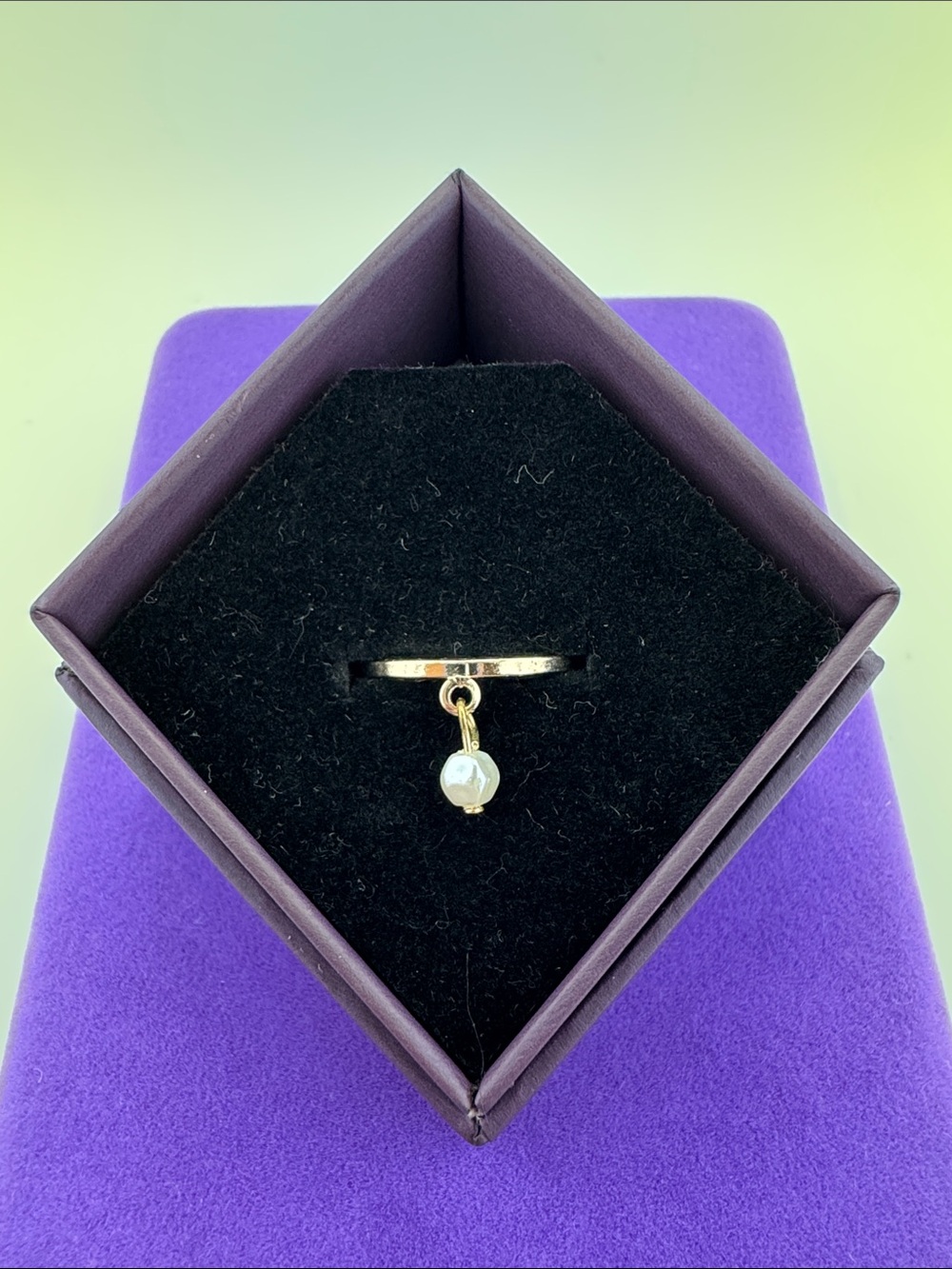 💛 Classic Gold Plated Faux Pearl Charm Ring | Mermaidcore Ocean Jewelry